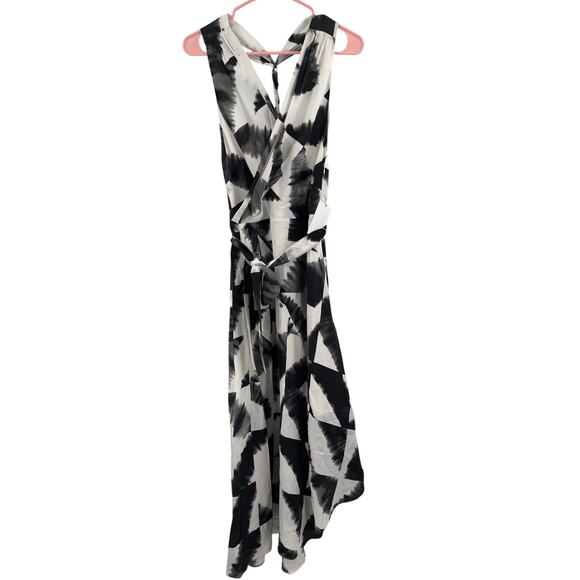 EQUIPMENT Dress Size 4 100% Silk Alejandra Midi True Black Multi Print SAMPLE - Picture 1 of 16
